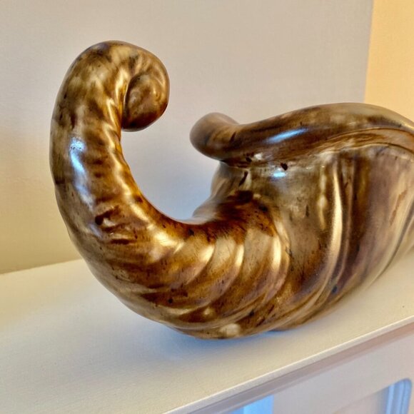 MCM Vintage Large Ceramic Cornucopia Horn - Picture 11 of 14